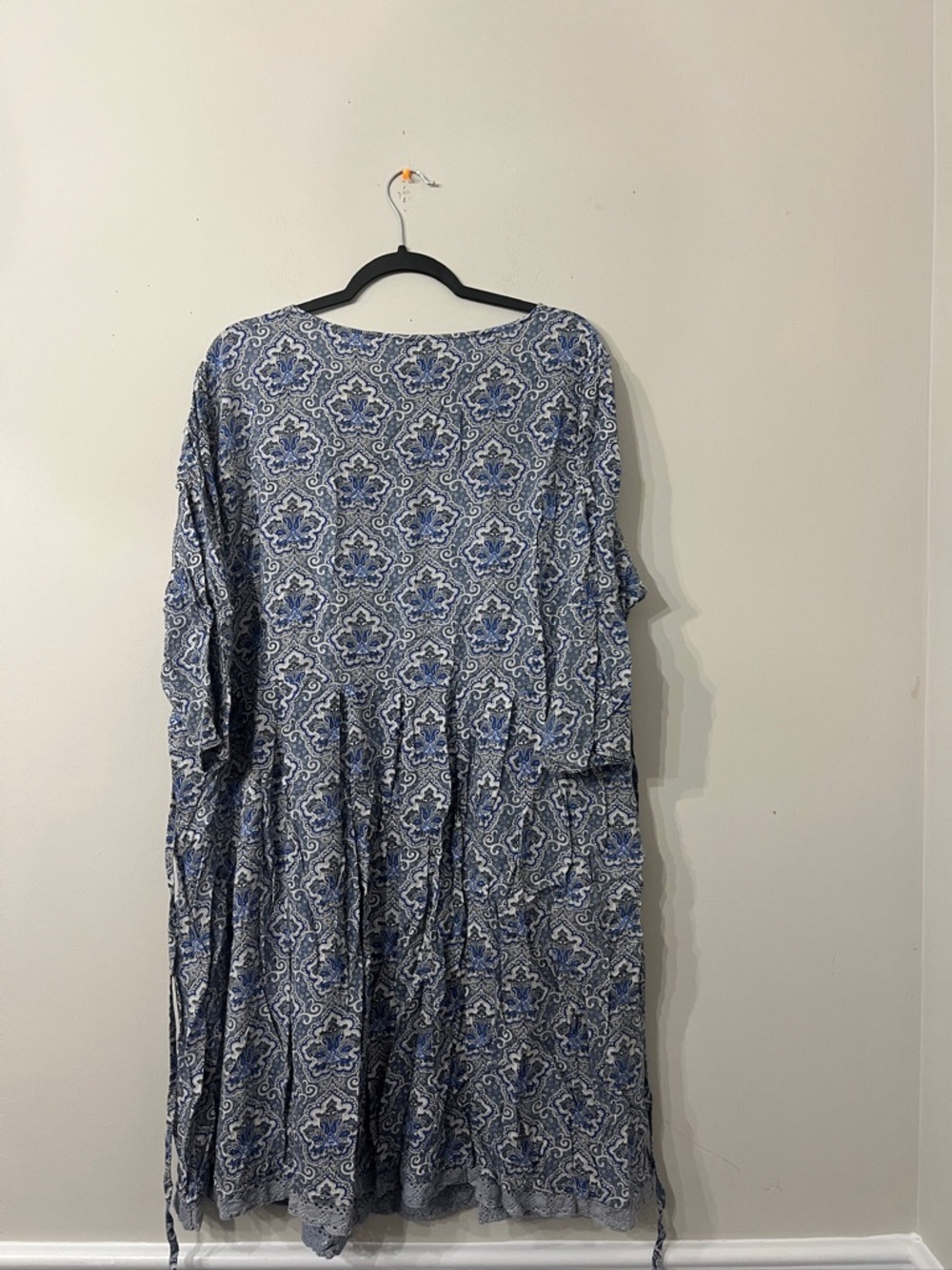 Simply Be Blue and White BoHo  Maxi Dress - Picture 2 of 2